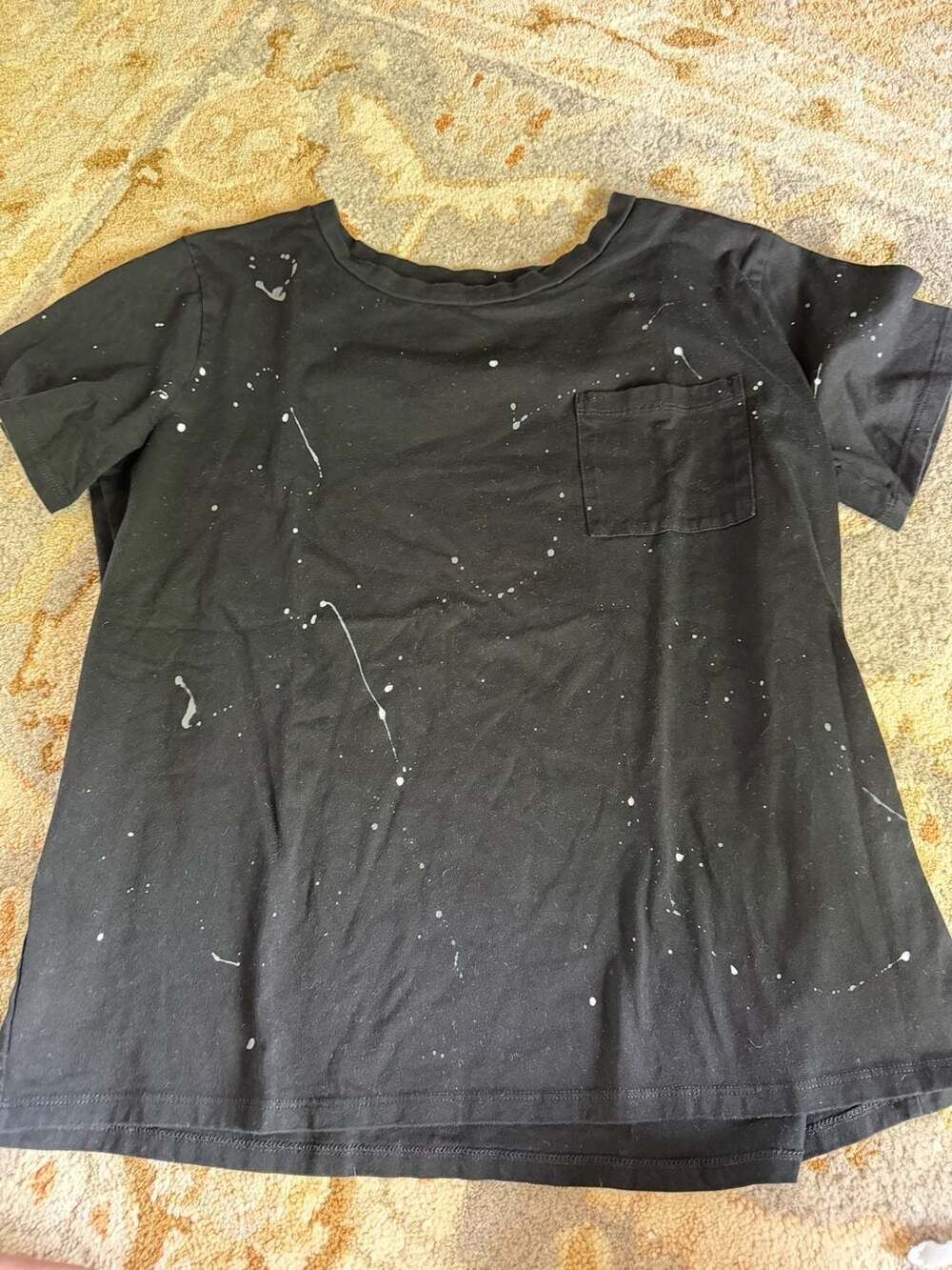 Umgee Black Paint Splatter Pocket T-Shirt Size S